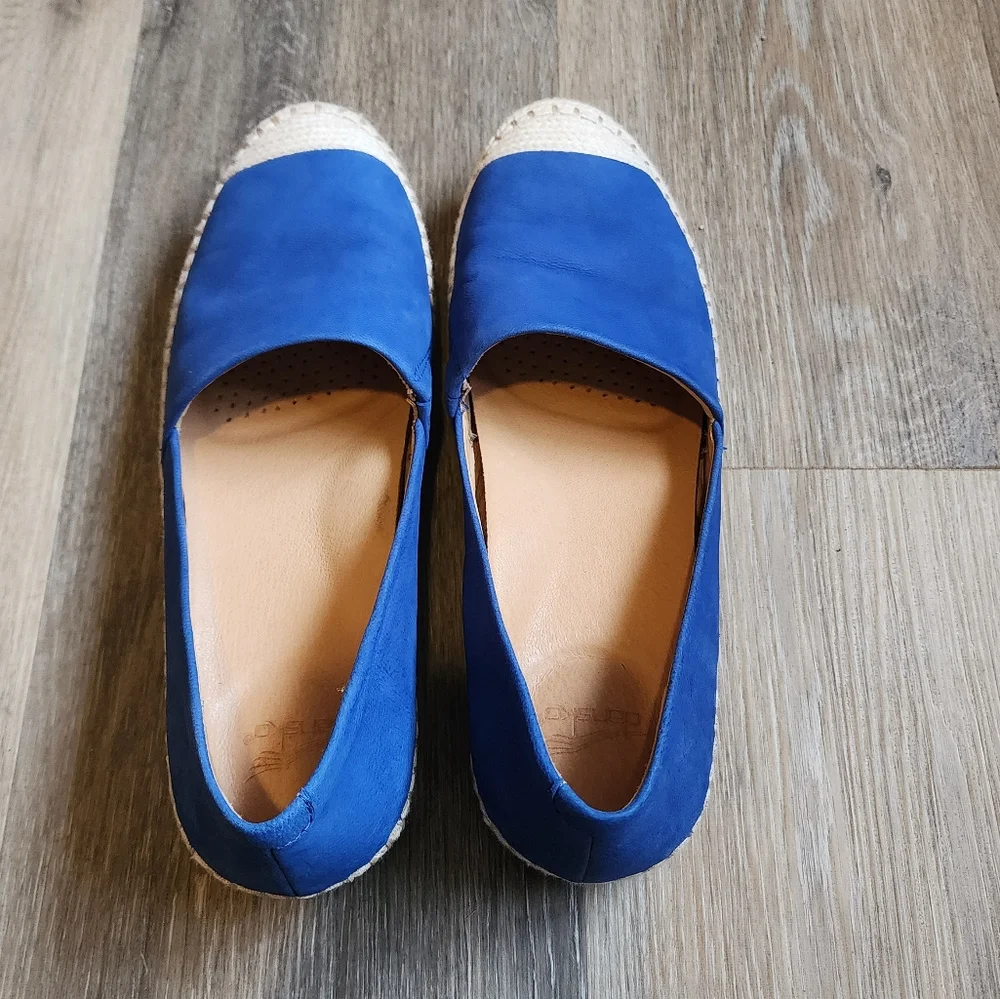 DANSKO LEATHER ESPADRILLES SLIP-ONS